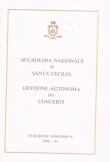 Stagione sinfonica 1990-91. Gestione autonoma dei concerti - copertina