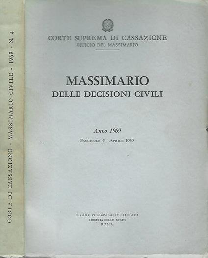 Massimario delle decisioni civili. Anno 1969 - copertina