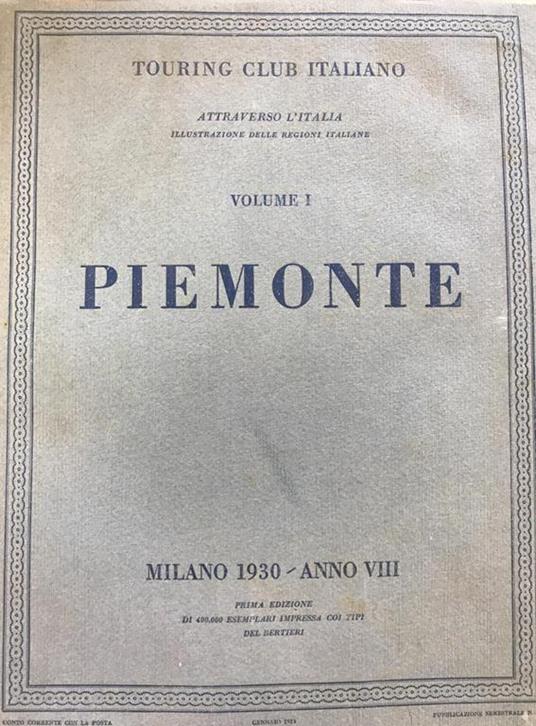 Piemonte Vol.I - copertina