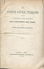 Il codice civile italiano. con le citazioni ad ogni articolo delle corrispondenti leggi romane e con indice alfabetico-analitico