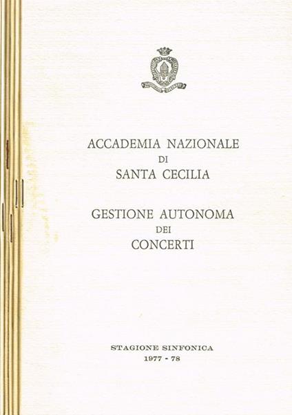 Stagione sinfonica e musica da camera 1977 78. Gestione autonoma dei concerti - copertina