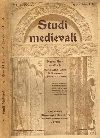 Studi Medievali Vol.13, Fasc. 1E2, Anno XIX - copertina