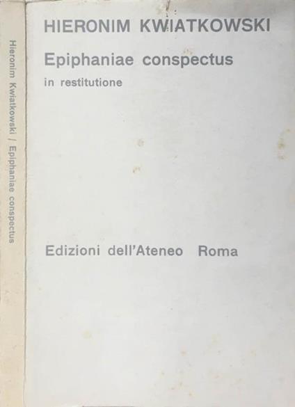 Epiphaniae conspectus. in restitutione - Hieronim Kwiatkowski - copertina
