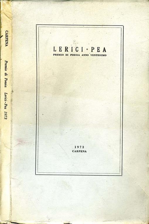 Lerici Pea. Premio di poesia anno ventesimo - copertina
