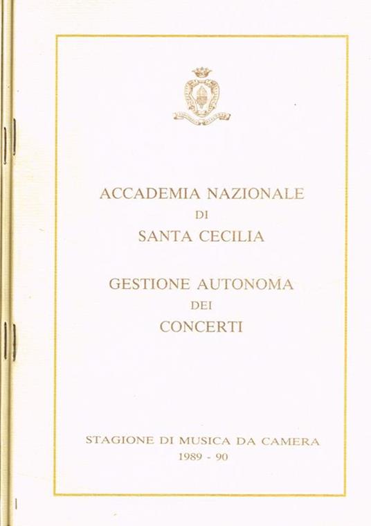 Stagione di musica da camera 1989 90. Gestione autonoma dei concerti - copertina