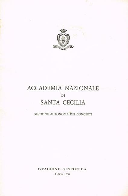 Stagione sinfonica 1974 75. Gestione autonoma dei concerti - copertina