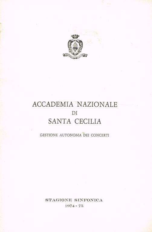 Stagione sinfonica 1974 75. Gestione autonoma dei concerti - copertina
