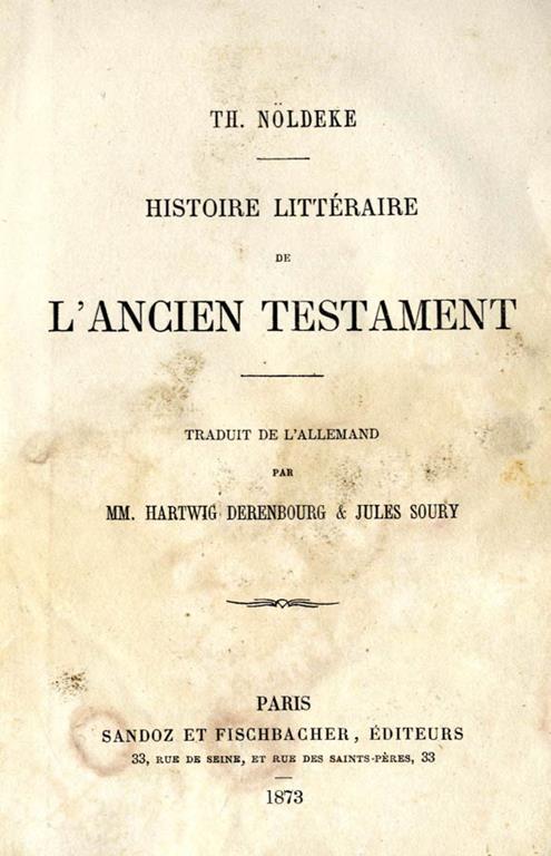 Histoire litteraire de l'ancien testament - copertina