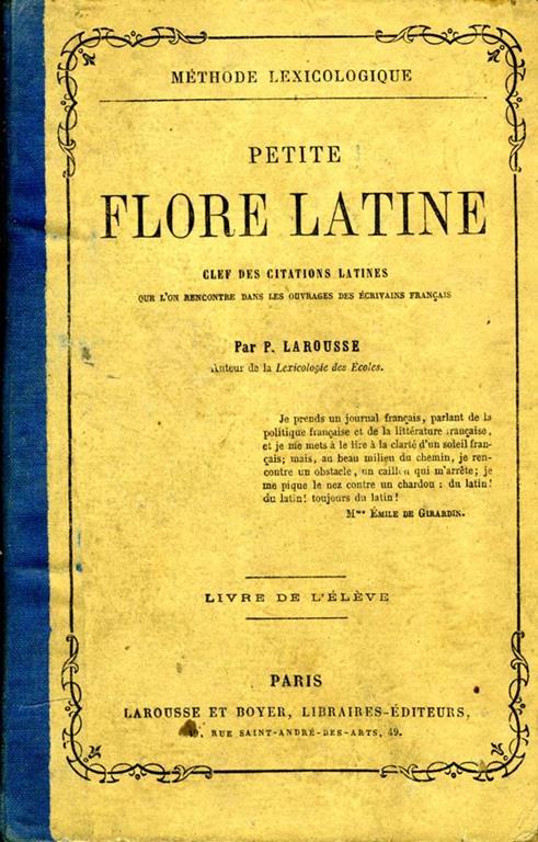Petite Flore Latine. Clef des citations latines - copertina