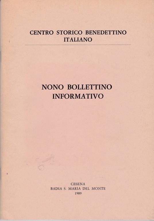 Nono bollettino informativo - copertina