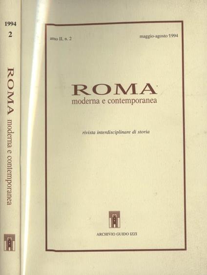 Roma moderna e contemporanea (anno II, n. 2). Rivista interdisciplinare di storia - copertina
