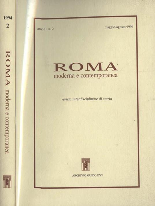 Roma moderna e contemporanea (anno II, n. 2). Rivista interdisciplinare di storia - copertina