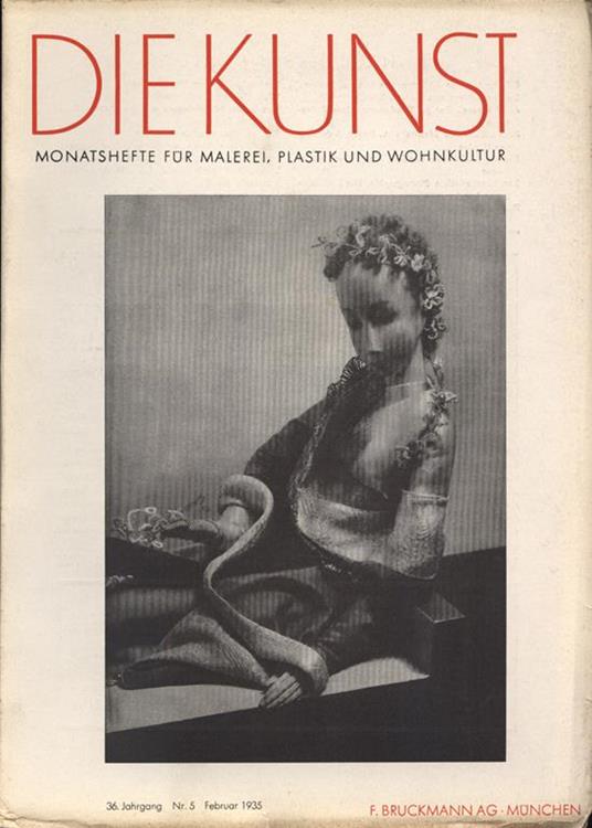 Die Kunst. Anno 36 n. 5. Monatshefte fur malerei plastik und wohnkultur - copertina
