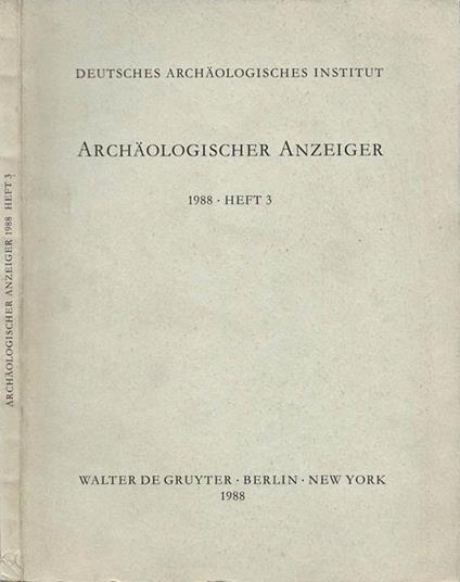 Archäologischer Anzeiger. 1988-Heft 3 - copertina
