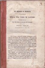 Sui ricoveri di mendicinità e in particolare sulla pia casa di lavoro
