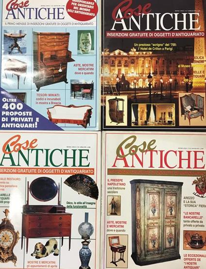 Cose Antiche N.26-27-29-31 del 1995. Inserzioni Gratuite di Oggetti d'Antiquariato - copertina