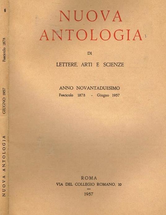 Nuova antologia di lettere, arti e scienze (anno 92°, fasc.1878, vol. 470°) - copertina