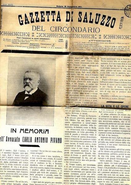 Gazzetta di Saluzzo e del Circondario Anno XlIII 16 Settembre del 1911 - copertina