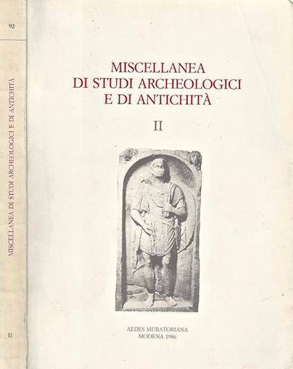 Miscellanea di studi archeologici e di antichità II - copertina