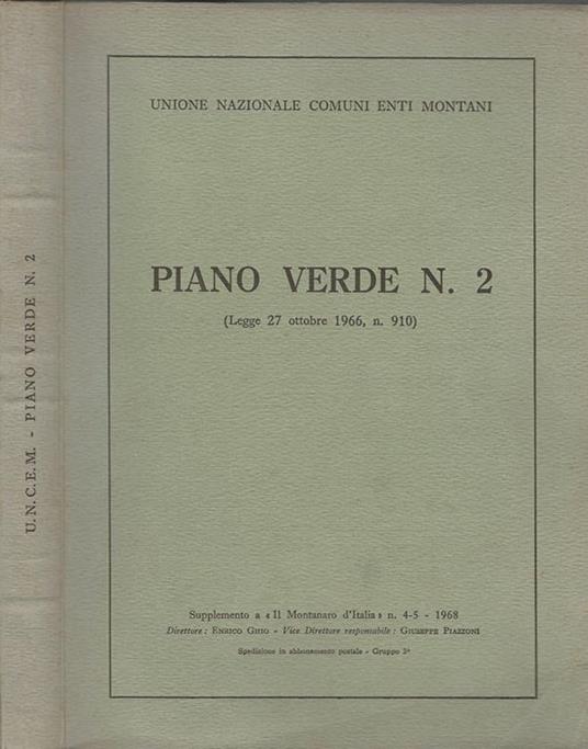 Piano Verde n. 2. Legge 27 ottobre 1966, n. 910 - copertina
