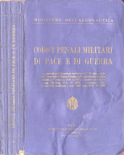 Codici penali militari di pace e di guerra - copertina