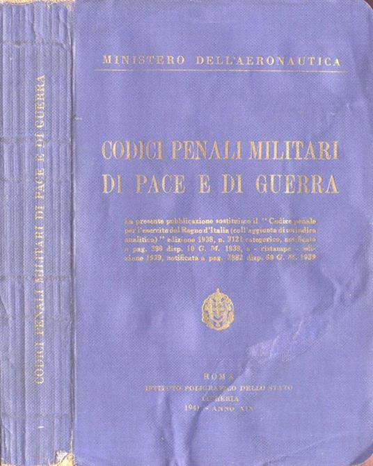 Codici penali militari di pace e di guerra - copertina