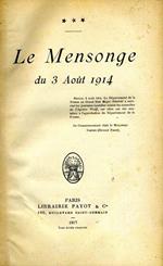 Le Mensonge Du 3 Aout 1914