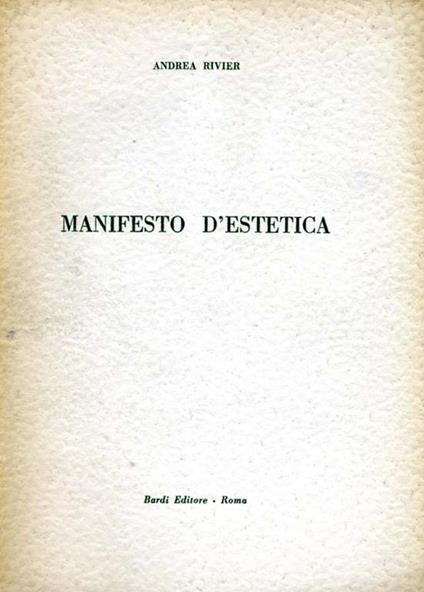 Manifesto D'Estetica - Andrea Rivier - copertina