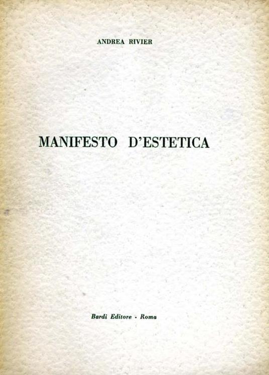 Manifesto D'Estetica - Andrea Rivier - copertina
