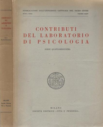 Contributi del Laboratorio di Psicologia - copertina