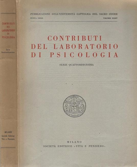 Contributi del Laboratorio di Psicologia - copertina