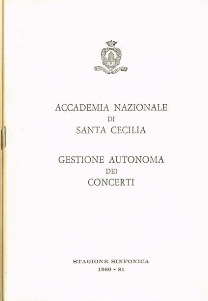 Stagione sinfonica 1980 81. Gestione autonoma dei concerti - copertina