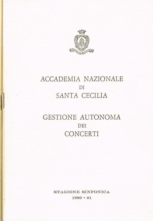 Stagione sinfonica 1980 81. Gestione autonoma dei concerti - copertina