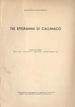 Tre epigrammi di Callimaco