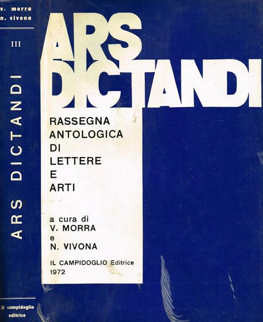 Ars dictandi. Rassegna antologica di lettere e arti - copertina