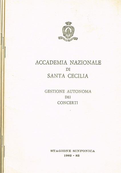 Stagione sinfonica 1982-83. Gestione autonoma dei concerti - copertina