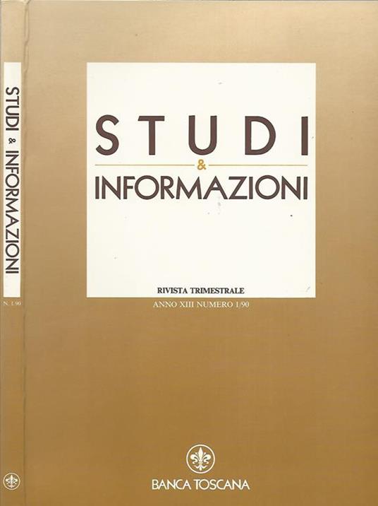 Studi & informazioni 1/'90. Rivista trimestrale sul governo dell'economia - copertina