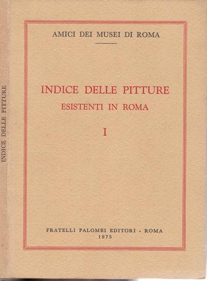 Indice Delle Pitture Esistenti A Roma - copertina