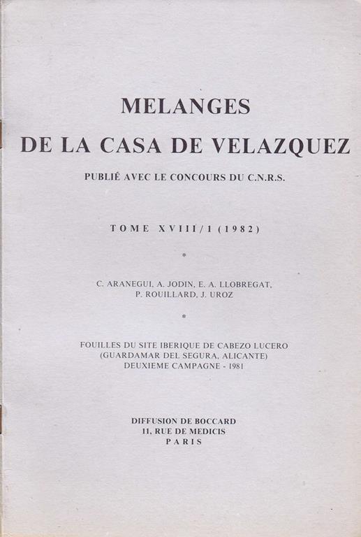 Melganges de la Cada de Velazquez (Tome XVIII/1) - copertina