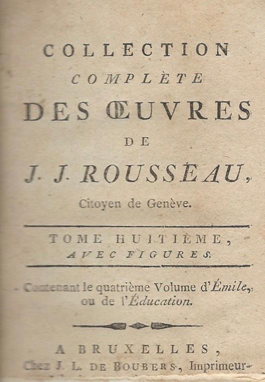 Oeuvres - Jean-Jacques Rousseau - copertina