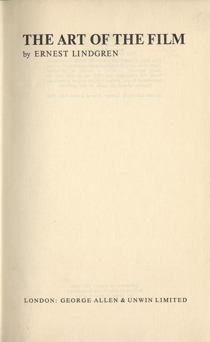 The art of the film - Ernest Lindgren - copertina