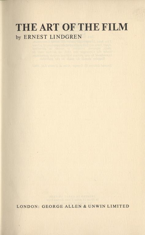 The art of the film - Ernest Lindgren - copertina