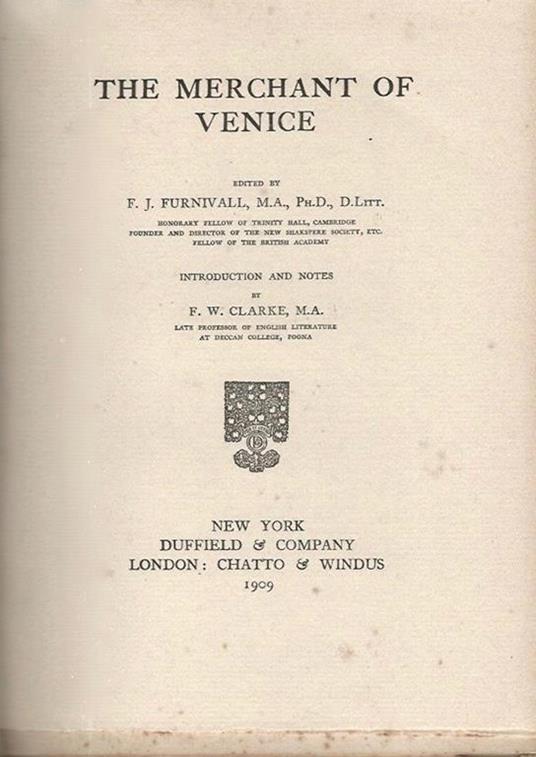 The Mercant Of Venice - William Shakespeare - copertina