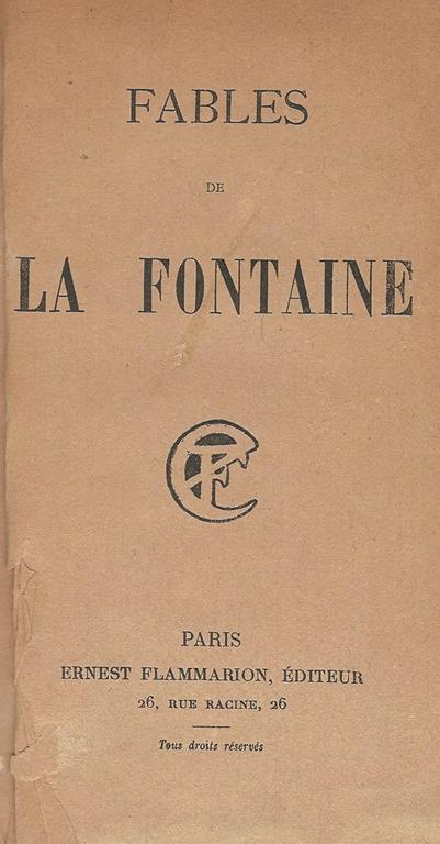 Fables de La Fontaine - Jean de La Fontaine - copertina