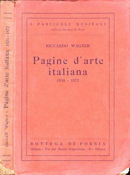 Pagine D'Arte Italiana. 1834 - 1872 - R.-L. Wagner - copertina