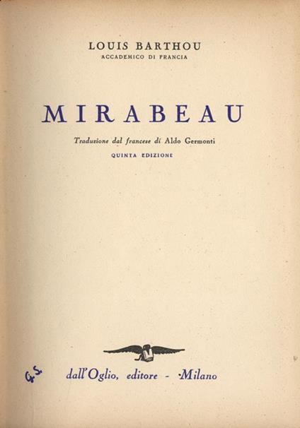 Mirabeau - Louis Barthou - copertina
