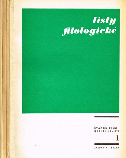 Listy Filologickè Anno 96 N.1 2 3 4 - copertina