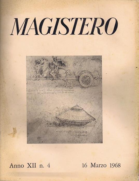 Magistero Anno XII N. 4 - 16 Marzo 1968 - copertina