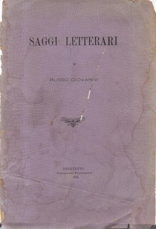 Saggi letterari. di Russo Giovanni - Giovanni Russo - copertina