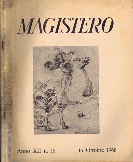 Magistero. Anno XII n. 16 - 16 Ottobre 1968 - copertina